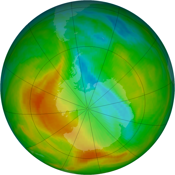 Antarctic ozone map for 09 November 1983